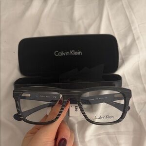Calvin Klein Striped Black Eyeglasses